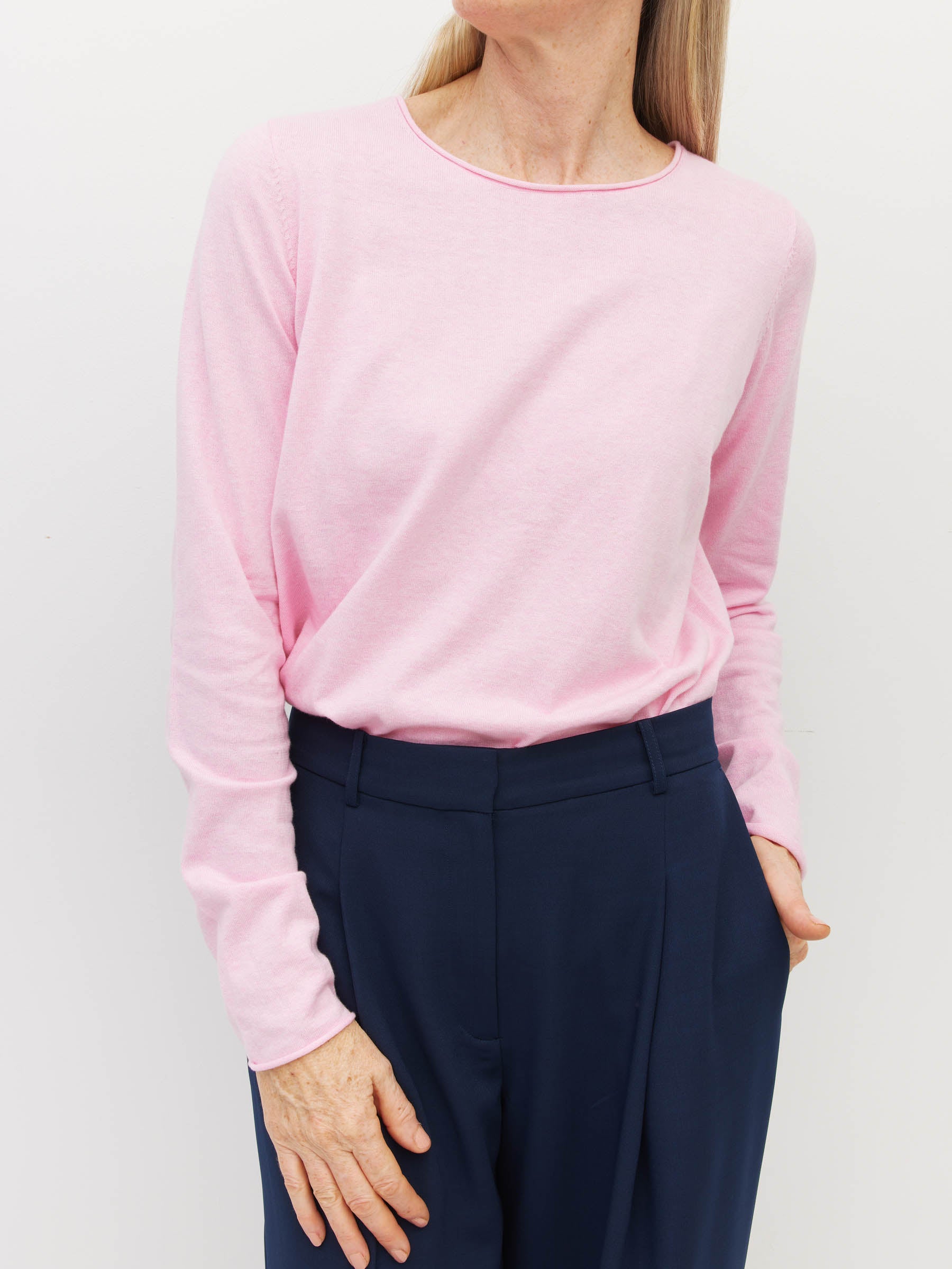 JHL Crew L/S T (Fine Cotton Cashmere) Candy Marle