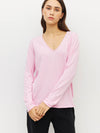 JHL V-Neck L/S T (Fine Cotton Cashmere) Candy Marle