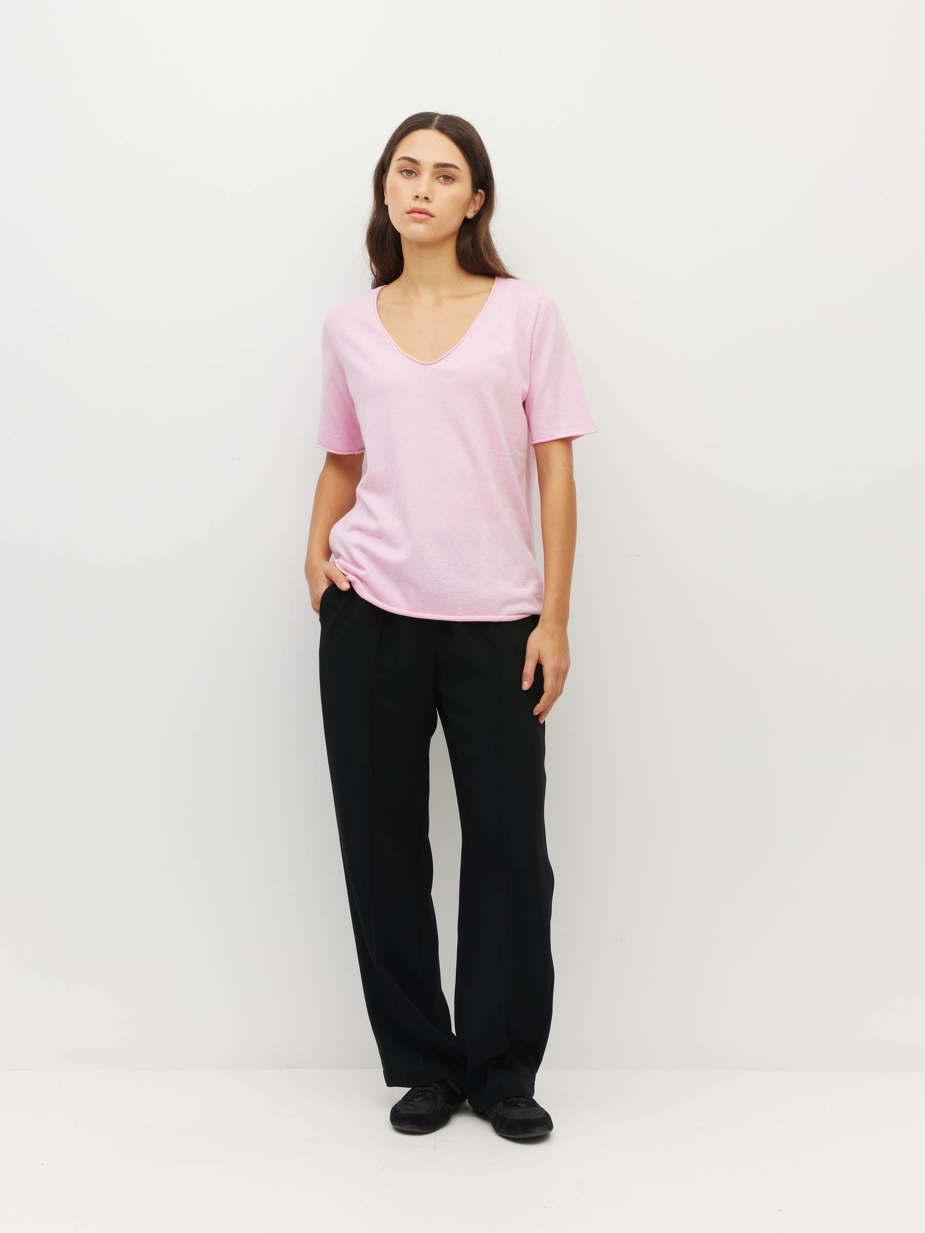 JHL V-Neck T (Fine Cotton Cashmere) Candy Marle