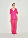 JHL V-Neck T (Fine Cotton Cashmere) Hot Pink