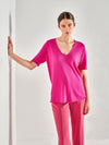 JHL V-Neck T (Fine Cotton Cashmere) Hot Pink