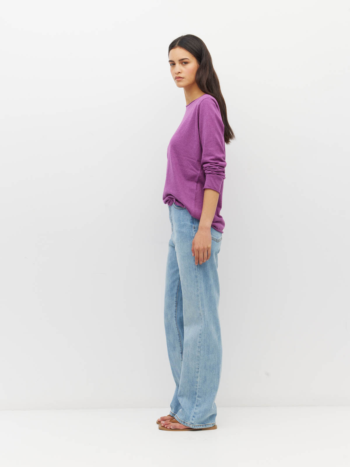JHL Crew L/S T (Fine Cotton Cashmere) Iris Marle