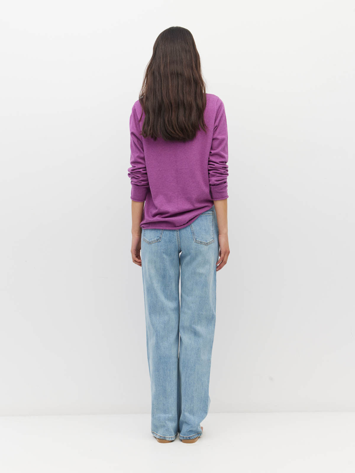 JHL Crew L/S T (Fine Cotton Cashmere) Iris Marle