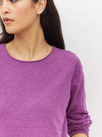 JHL Crew L/S T (Fine Cotton Cashmere) Iris Marle