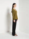 JHL V-Neck L/S T (Fine Cotton Cashmere) Moss