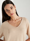 JHL V-Neck T (Fine Cotton Cashmere) Sand