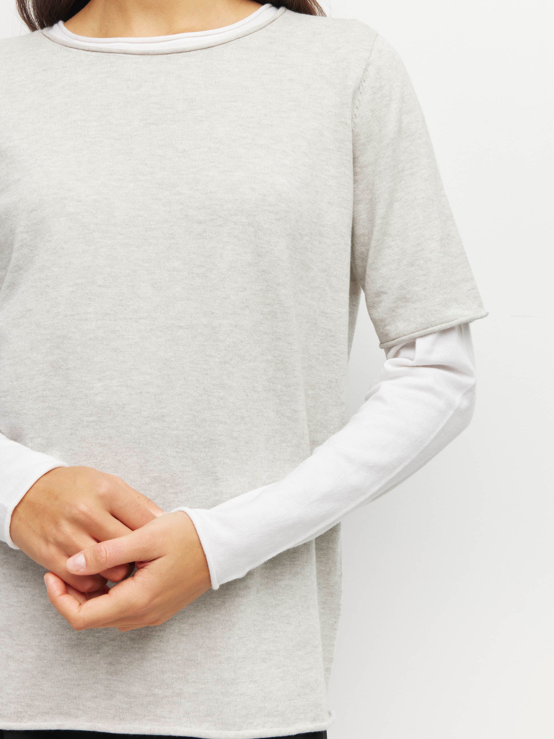 ★韓国人気★LOOKPLE★LOOK PELLET COTTON COLLAR SWEATSHIRT Quick Drying College Collar Sweatshirt, black | Ulla Popken