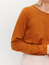 JHL Crew L/S T (Fine Cotton Cashmere) Tobacco