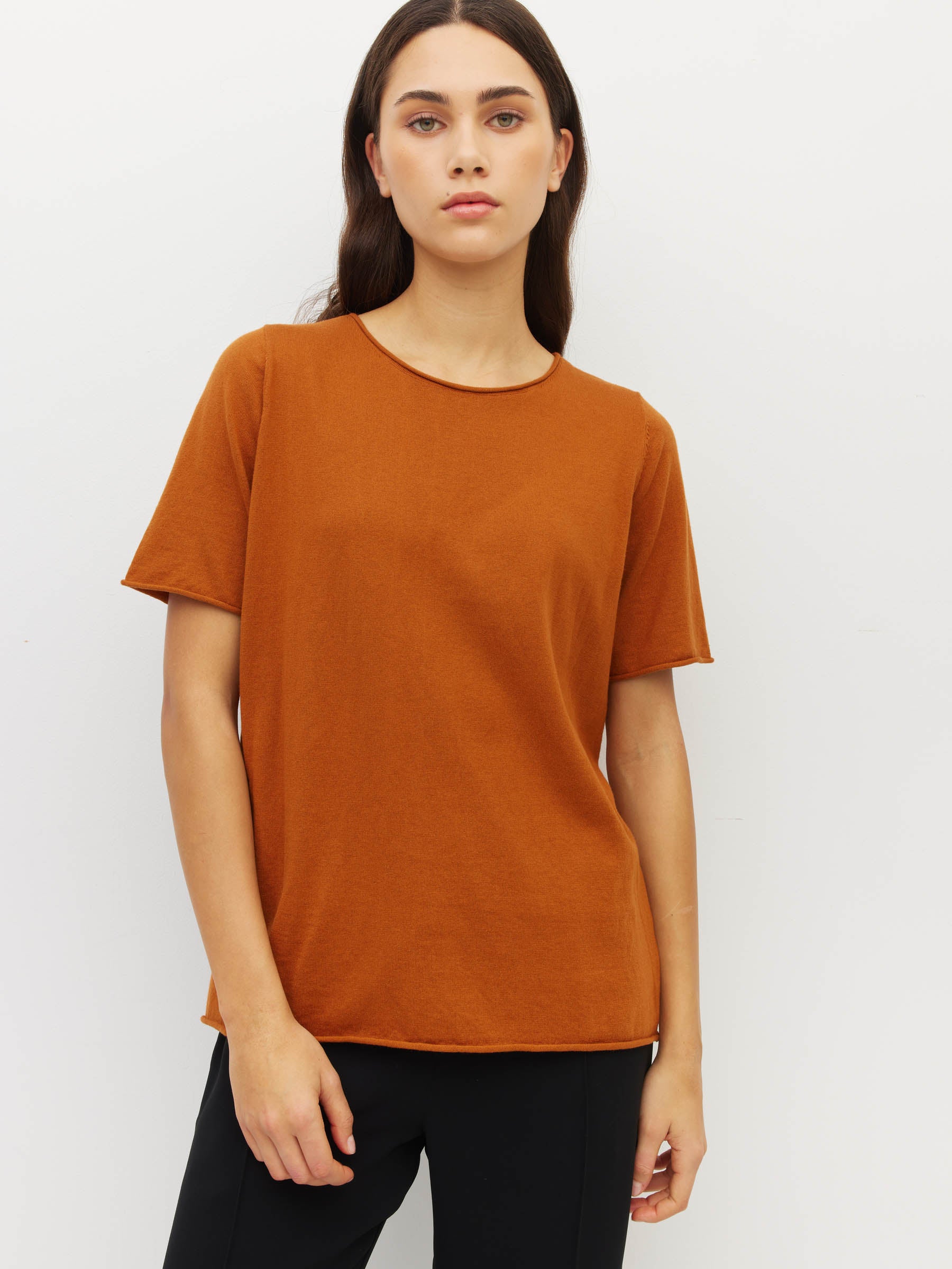 JHL Crew T (Fine Cotton Cashmere) Tobacco