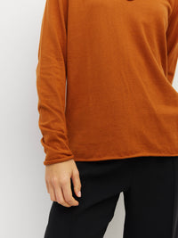 JHL V-Neck L/S T (Fine Cotton Cashmere) Tobacco