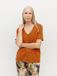 JHL V-Neck T (Fine Cotton Cashmere) Tobacco