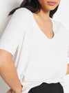 JHL V-Neck T (Fine Cotton Cashmere) White