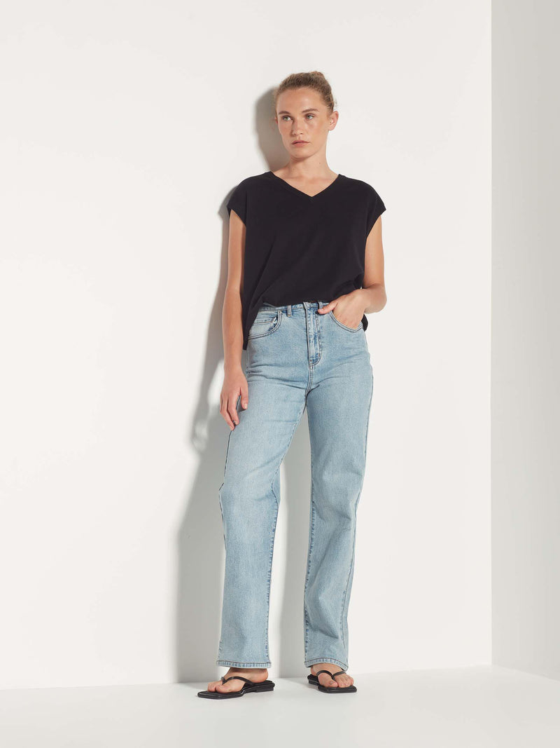 Relaxed Straight Leg Jean (Denim) Worn Blue