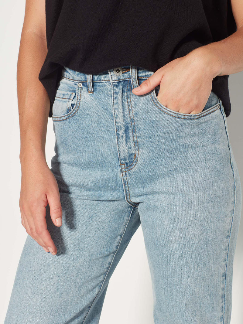 Relaxed Straight Leg Jean (Denim) Worn Blue