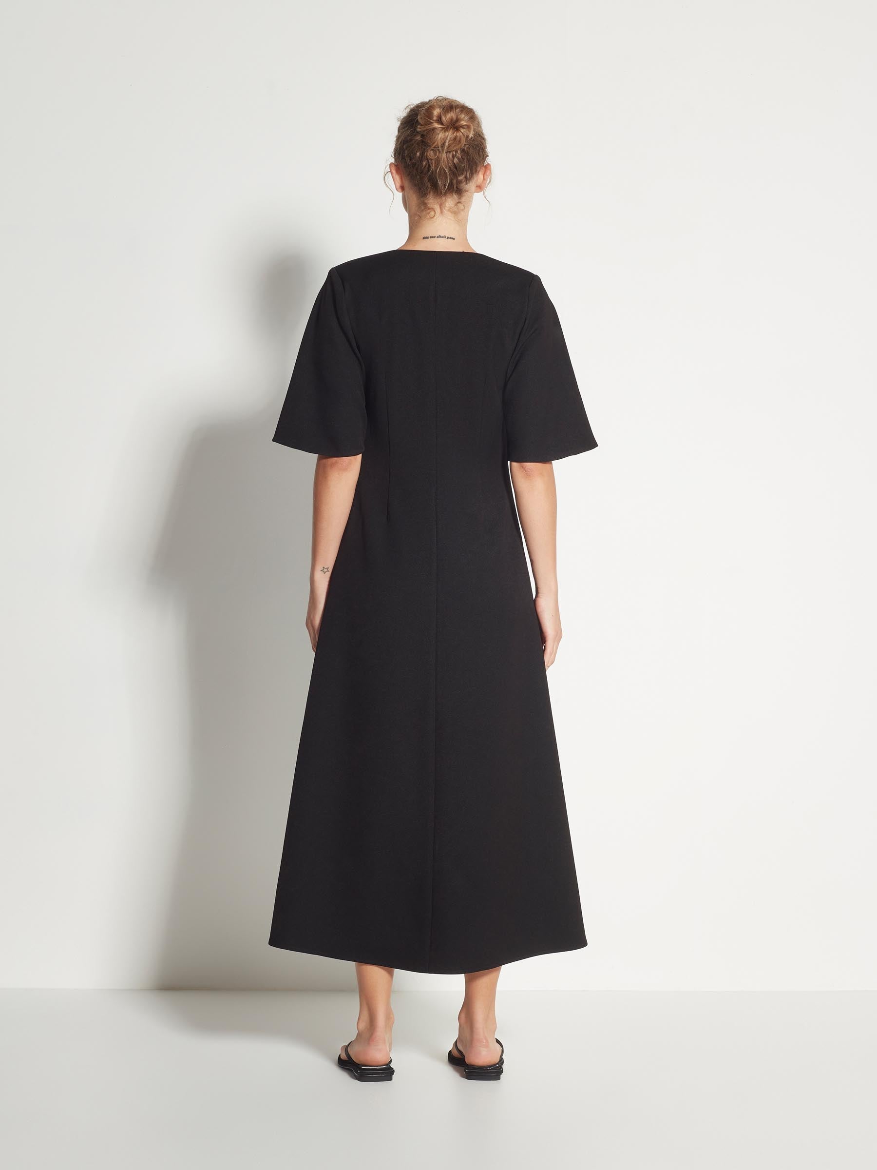 Flinn Dress (Tech Twill Suiting) Black