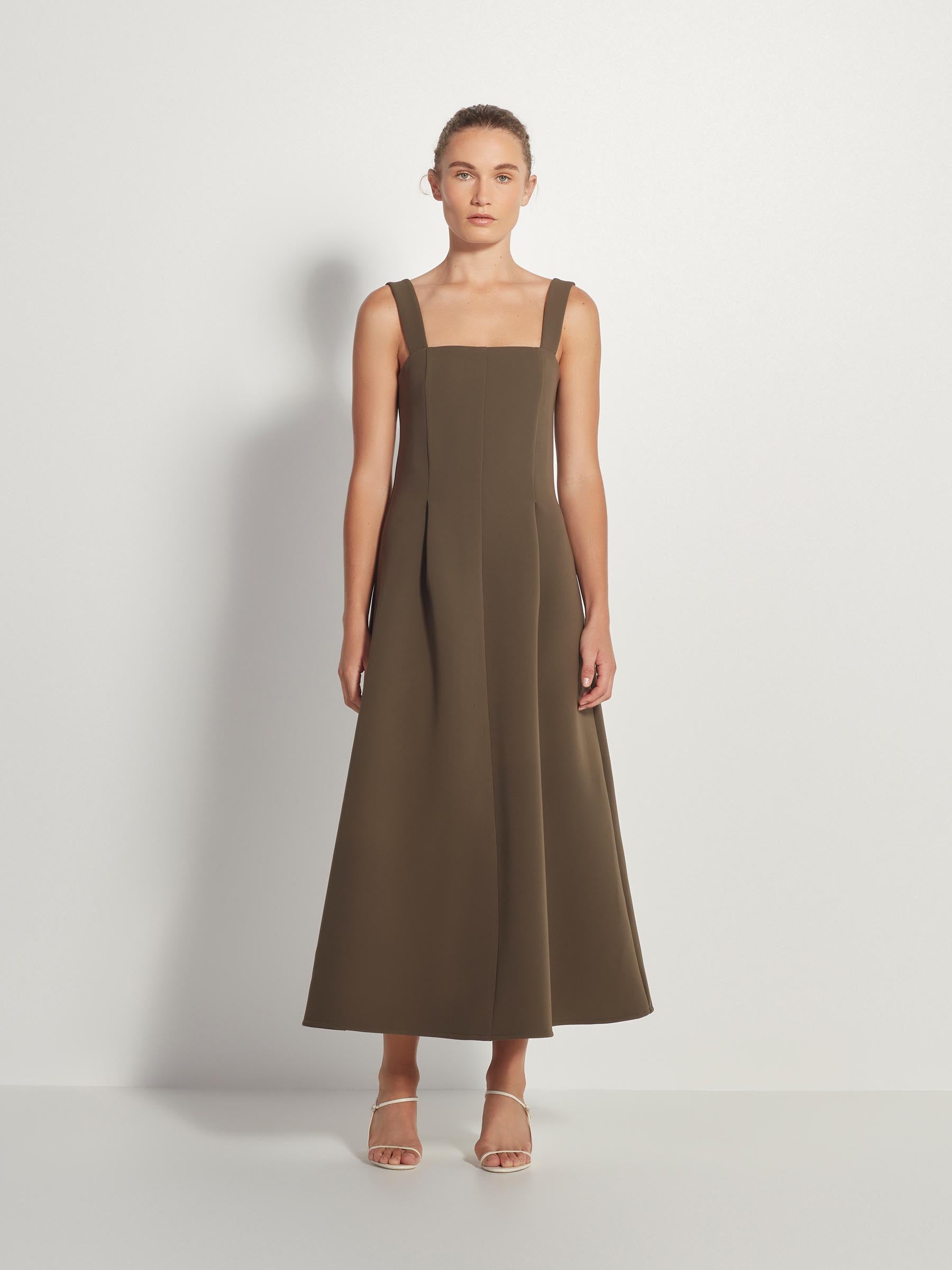 Emile Dress (Bonded Crepe) Olive