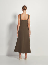 Emile Dress (Bonded Crepe) Olive