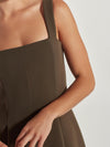 Emile Dress (Bonded Crepe) Olive