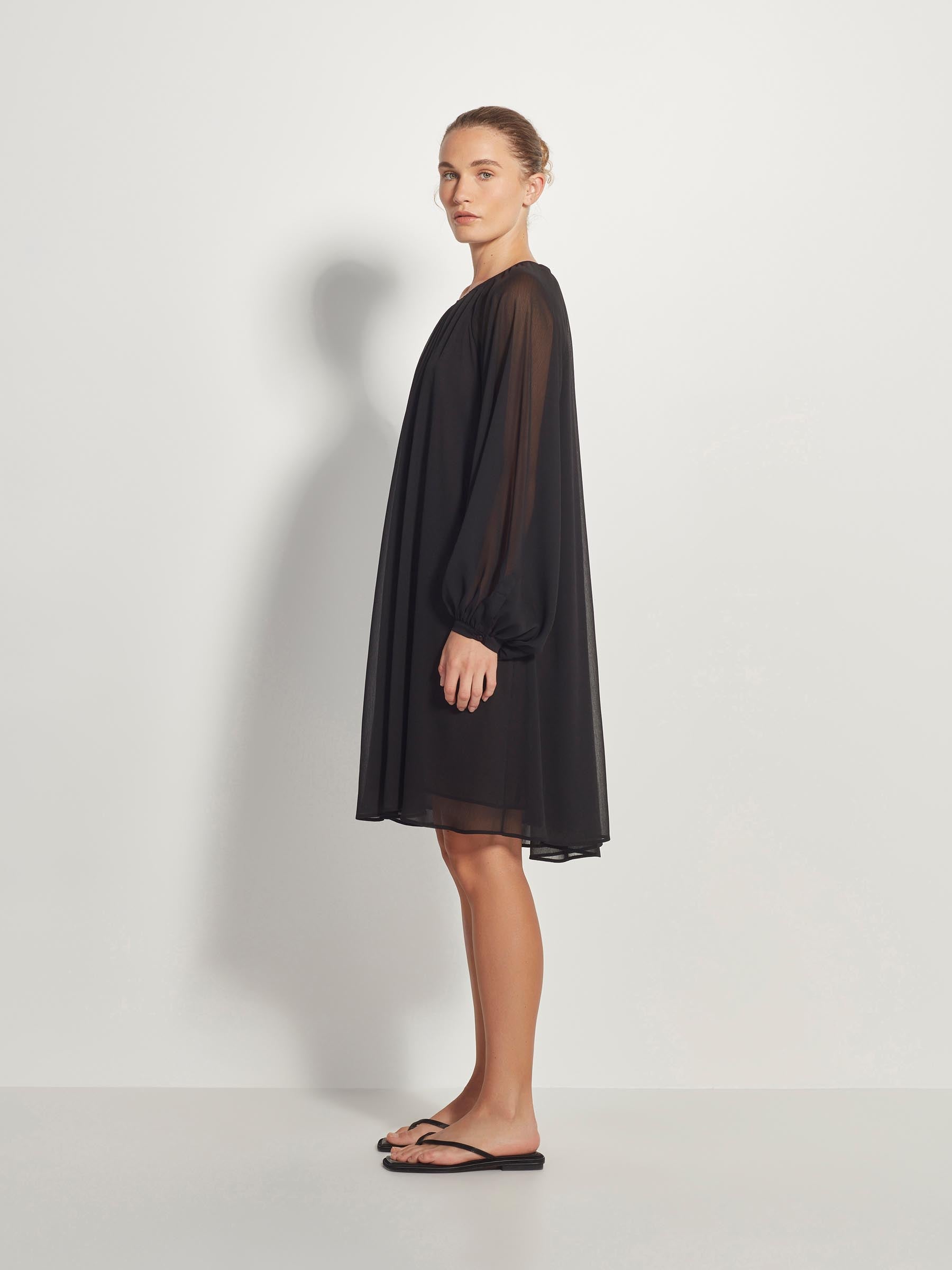 Olly Dress (Crinkle Chiffon) Black