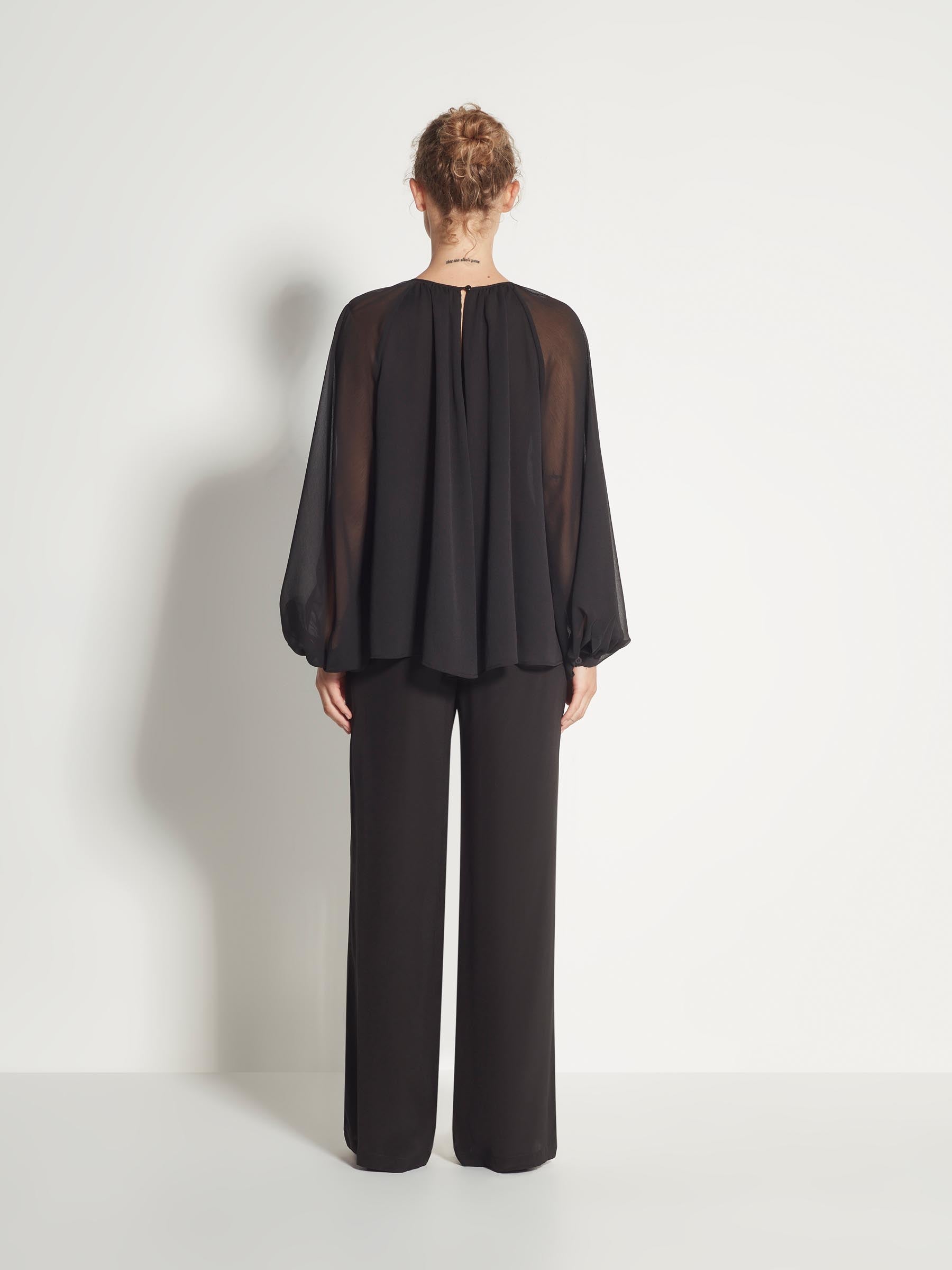 Olympia Top (Crinkle Chiffon) Black
