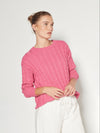 Cable Crew (Cotton Knit) Hot Pink