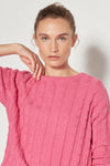 Cable Crew (Cotton Knit) Hot Pink