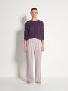 Cable Crew (Cotton Knit) Purple Marle