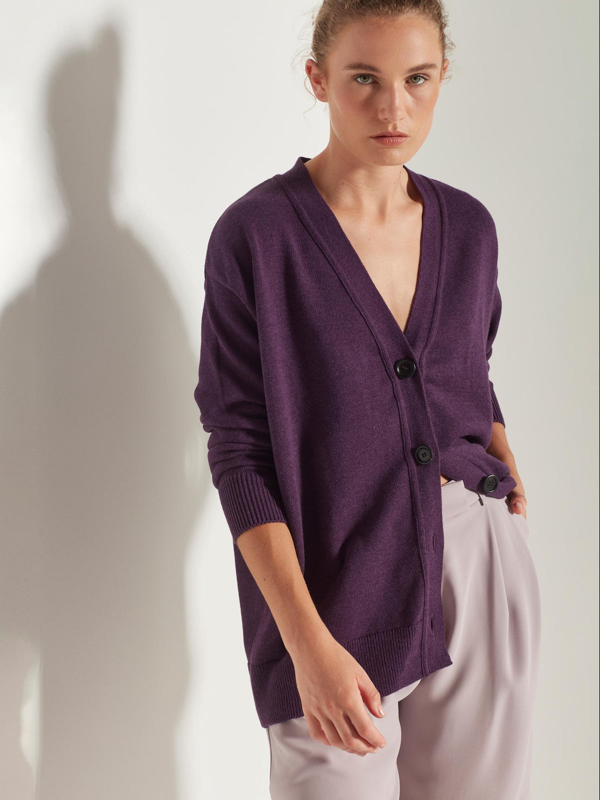 Marvin Cardi (Cotton Knit) Purple Marle