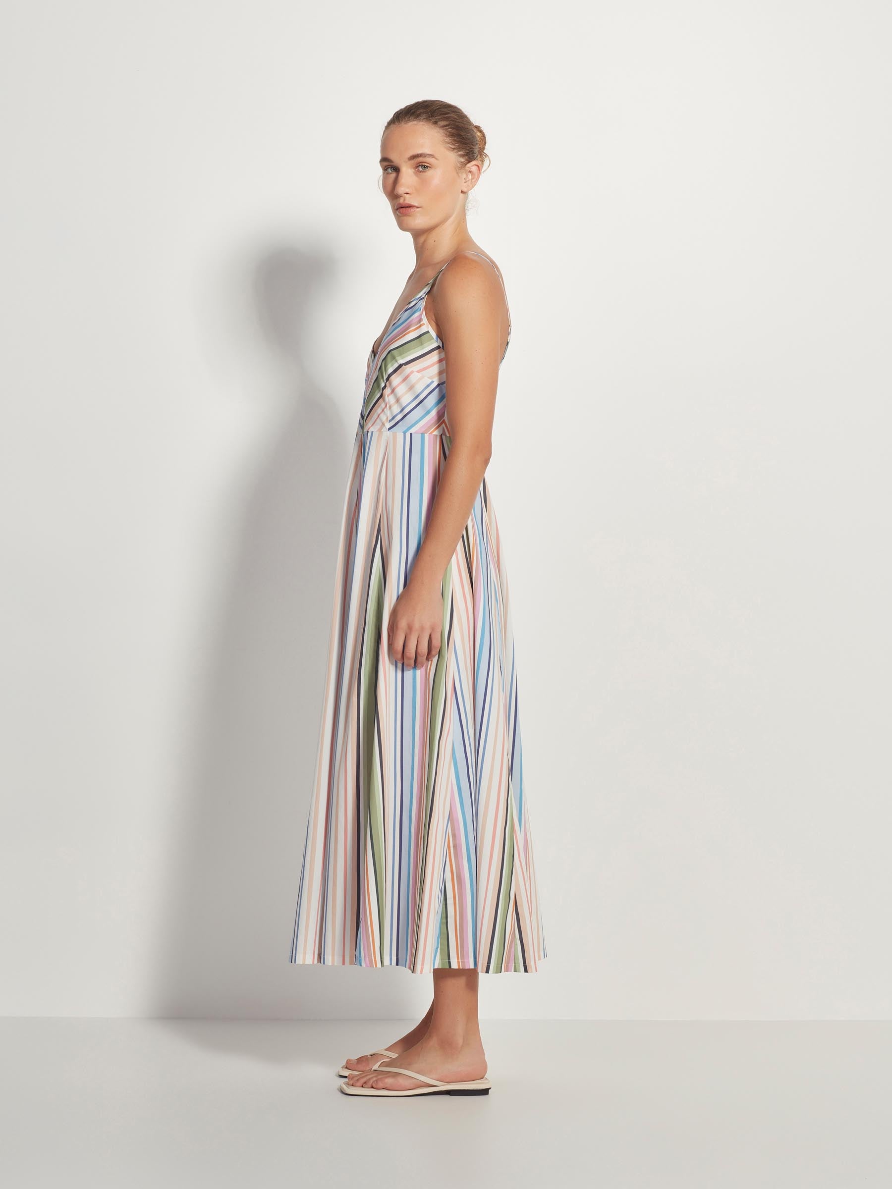 Eliza Dress (Candy Stripe Organic Cotton) Pastel Stripe