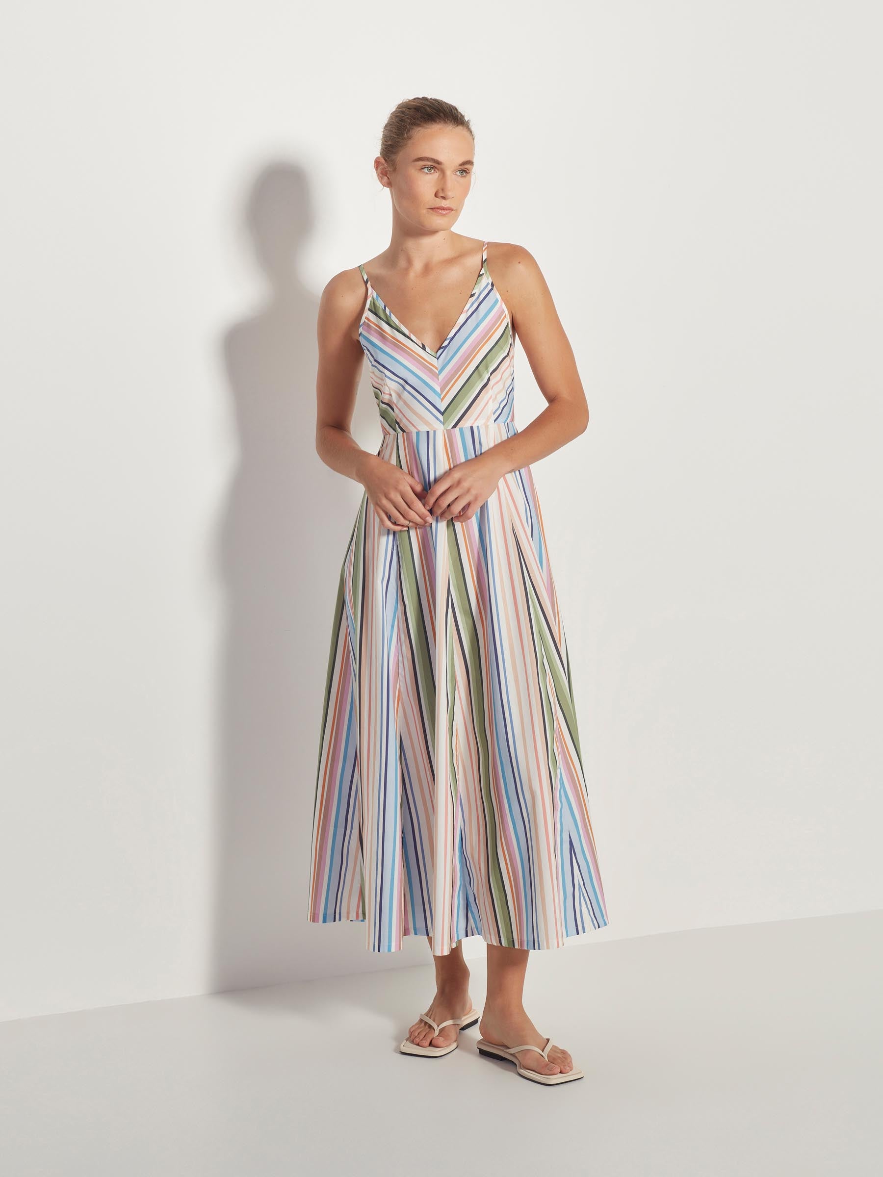 Eliza Dress (Candy Stripe Organic Cotton) Pastel Stripe