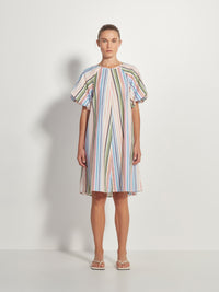 Emma Dress (Candy Stripe Organic Cotton) Pastel Stripe