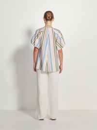 Mia Top (Candy Stripe Organic Cotton) Pastel Stripe