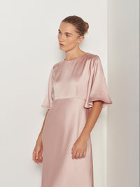 Lou Dress (Heavy Satin) Powder Pink