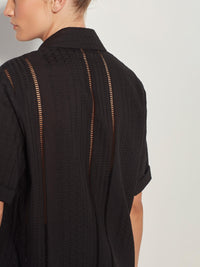 Alethia Shirt (Lattice Broderie) Black Emb