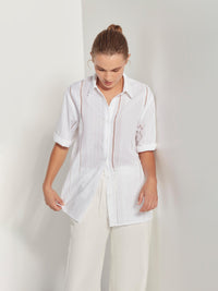 Alethia Shirt (Lattice Broderie) White Emb