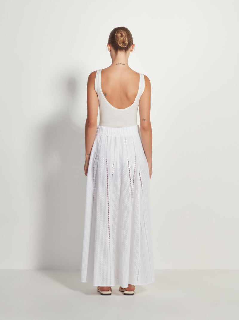 Rhodes Skirt (Lattice Broderie) White Emb