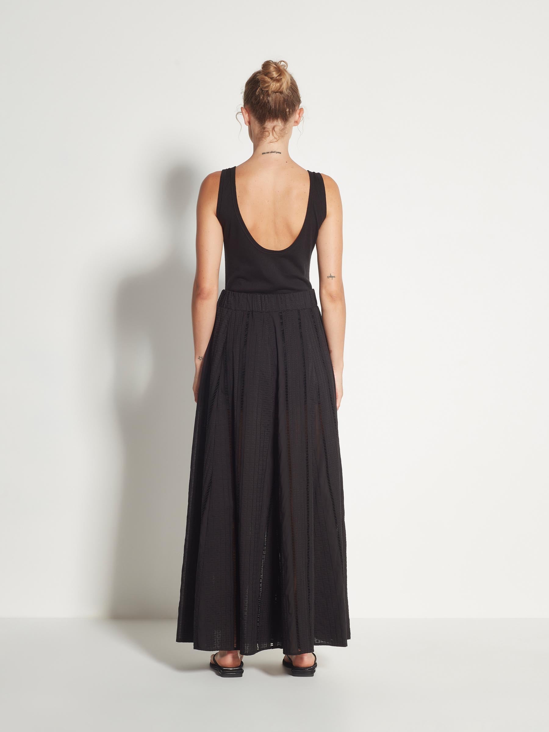 Rhodes Skirt (Lattice Broderie) Black Emb