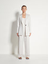 Bonnie Blazer (Linen Stripe Suiting) Parchment