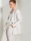 Bonnie Blazer (Linen Stripe Suiting) Parchment