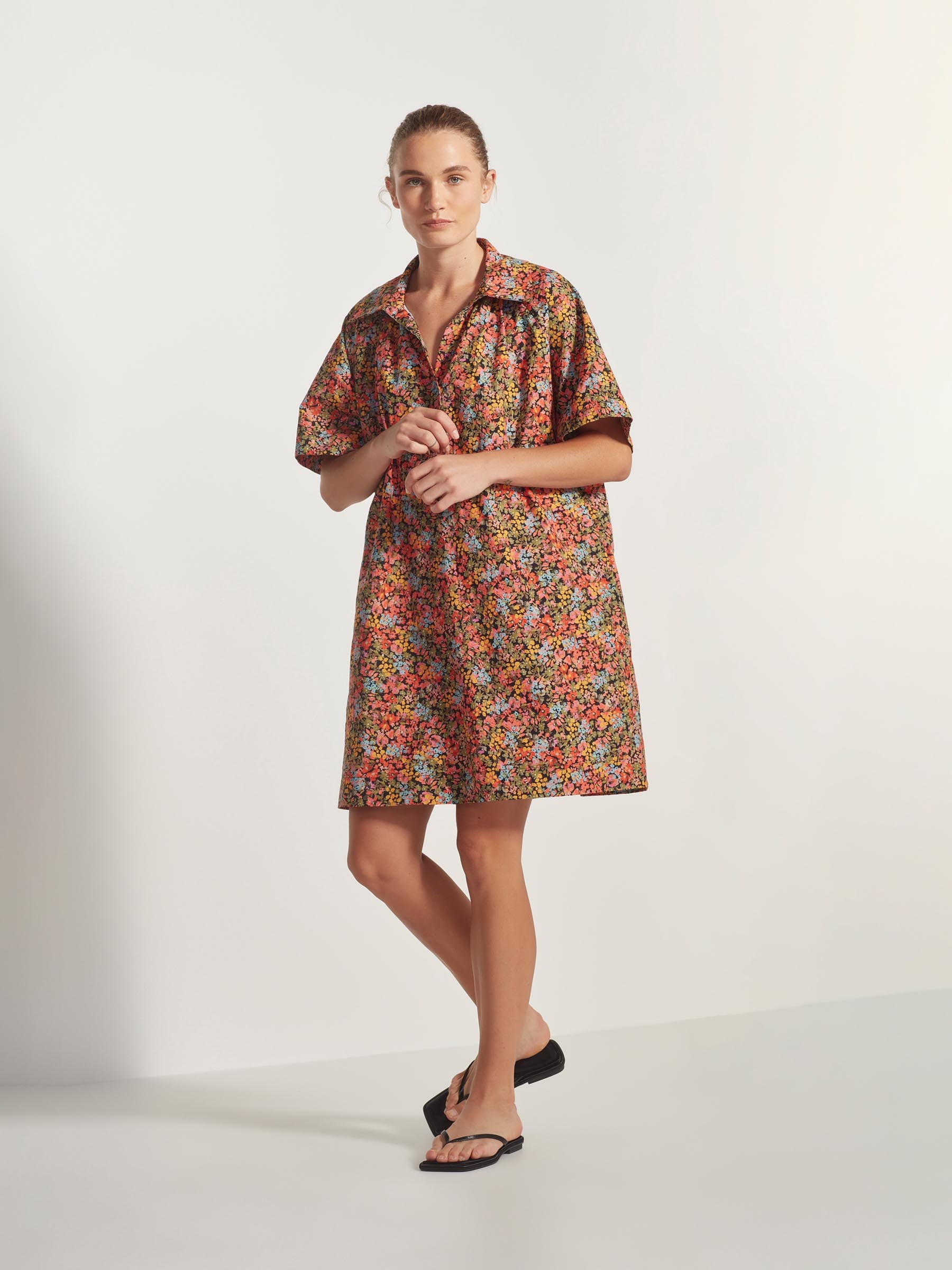 Rue Shirtdress (Pop Floral Cotton) Brights – Juliette Hogan