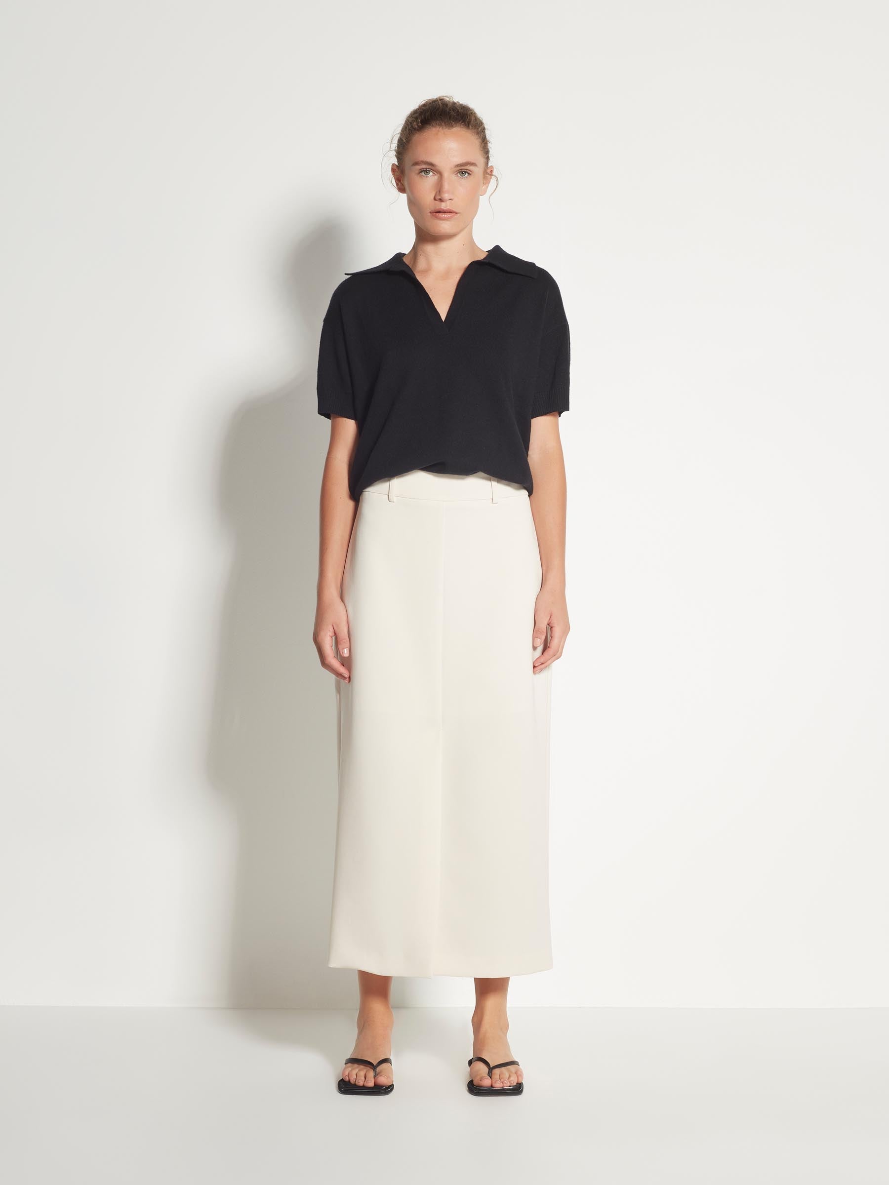 Kara Skirt (Refined Crepe) Ecru