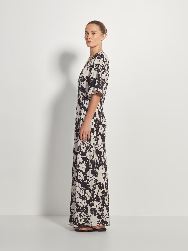 Florence Dress (Sakura Silk) Mono Floral