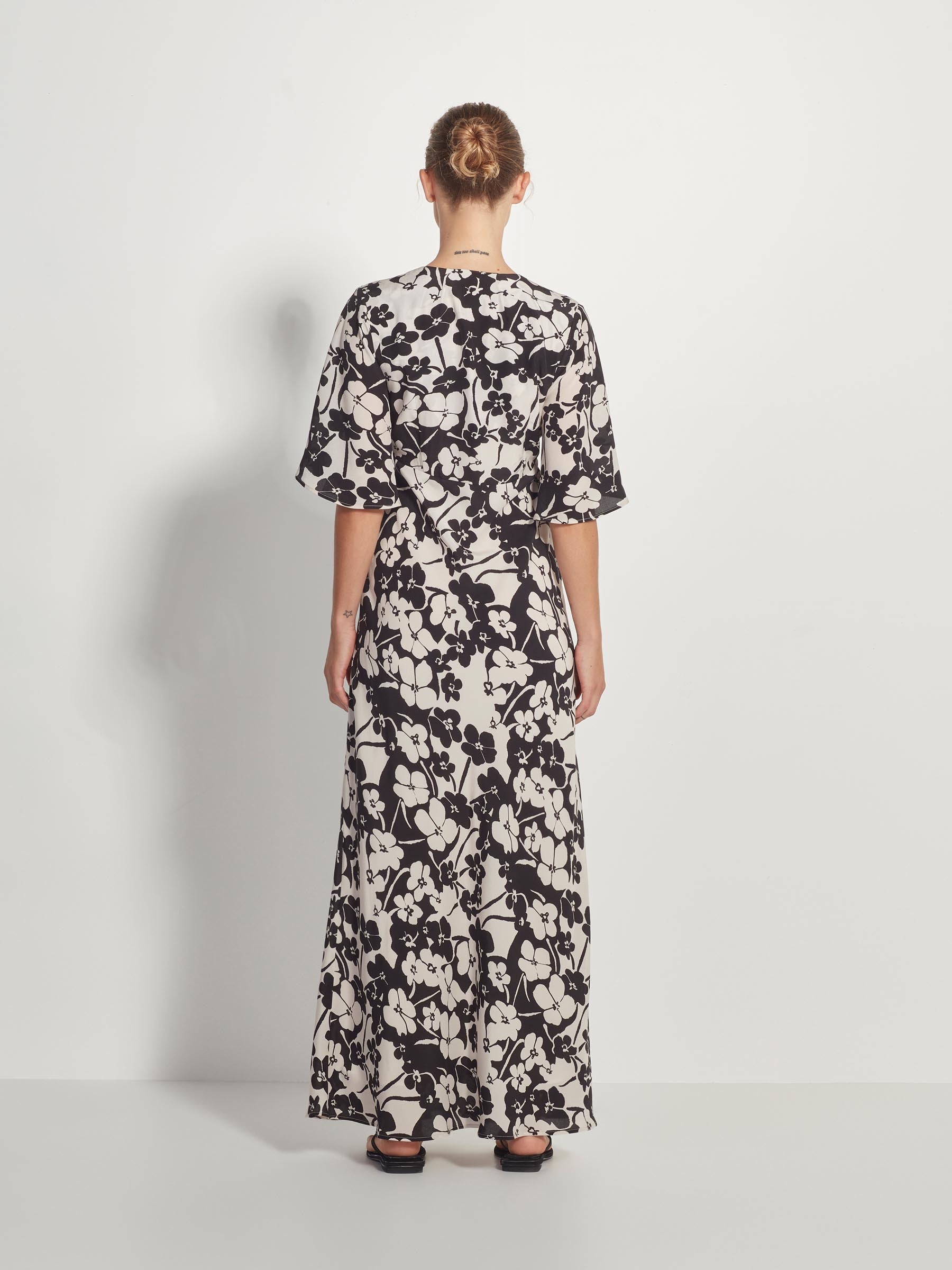 Florence Dress (Sakura Silk) Mono Floral