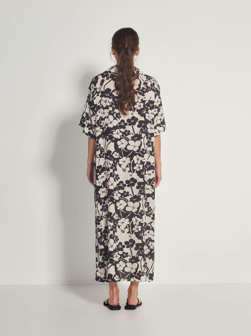 Sandra Dress (Sakura Silk) Mono Floral