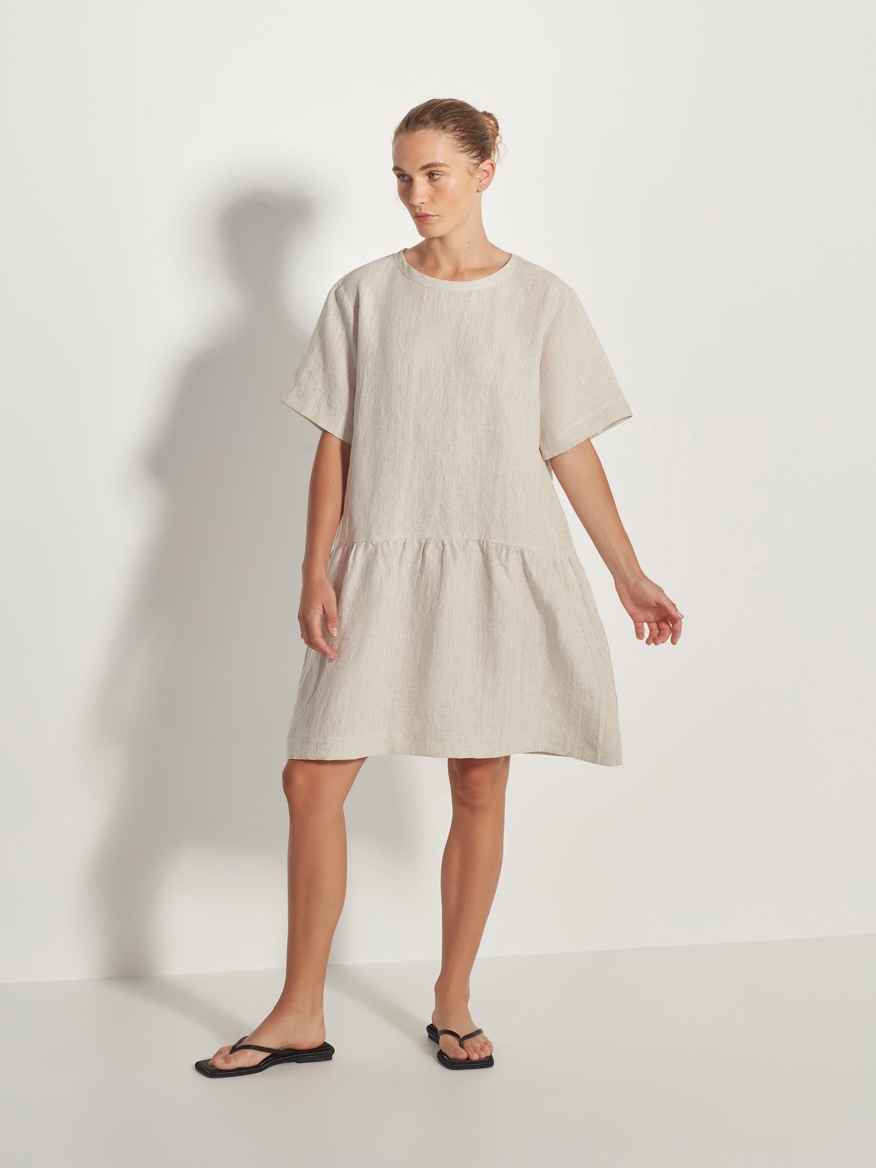 Hayley Dress (Vintage Linen) Beige