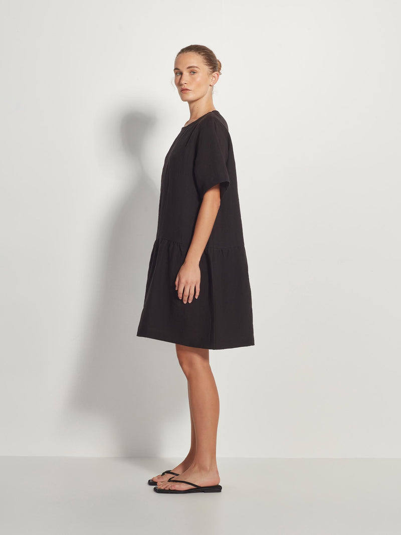 Hayley Dress (Vintage Linen) Black