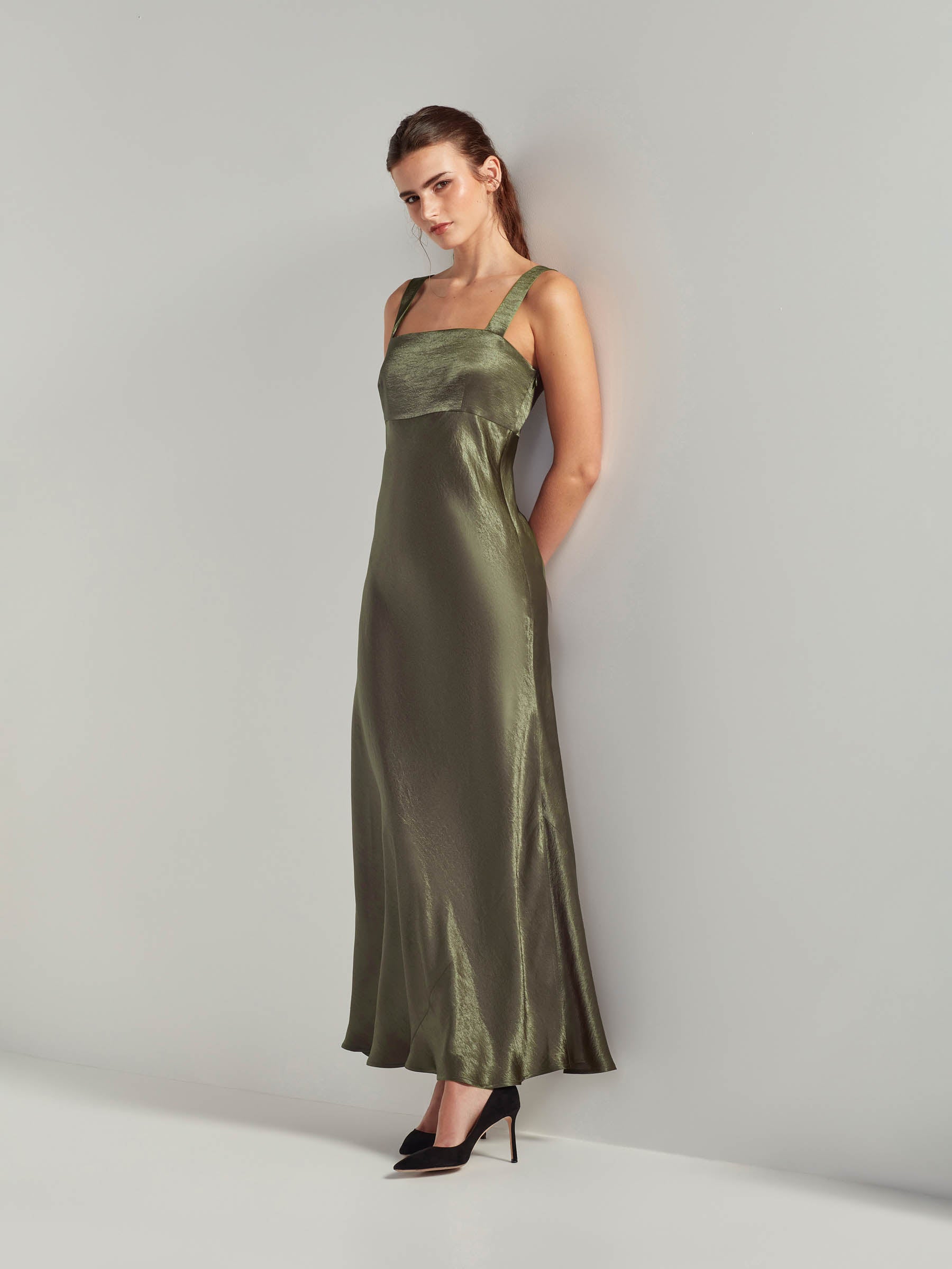 Satin 2024 gray dress