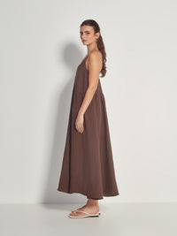 Willow Dress (Vintage Linen) Dark Chocolate