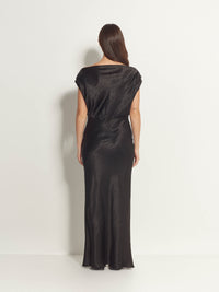 Monaco Dress (Crushed Satin) Black