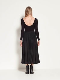 Posey Pleat Skirt (Matte Pleat) Black
